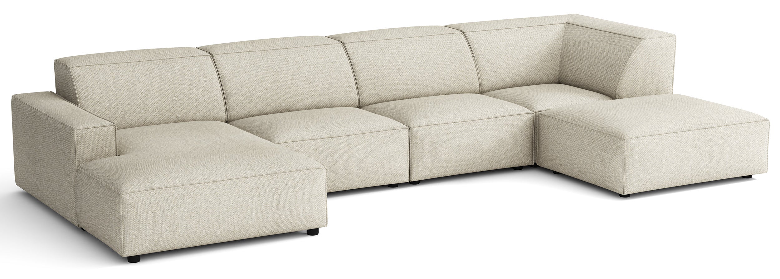 selsey-sellmo-u-form-modulares-ecksofa-creme-hydrophobe-chenille-mit-ottomane-re image 3