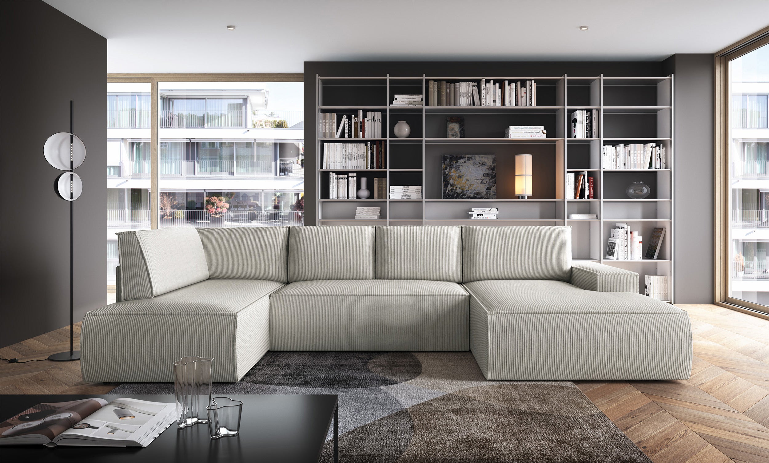 selsey-farese-new-ecksofa-u-form-mit-schlaffunktion-rechts-mit-stauraum-creme-co image 2