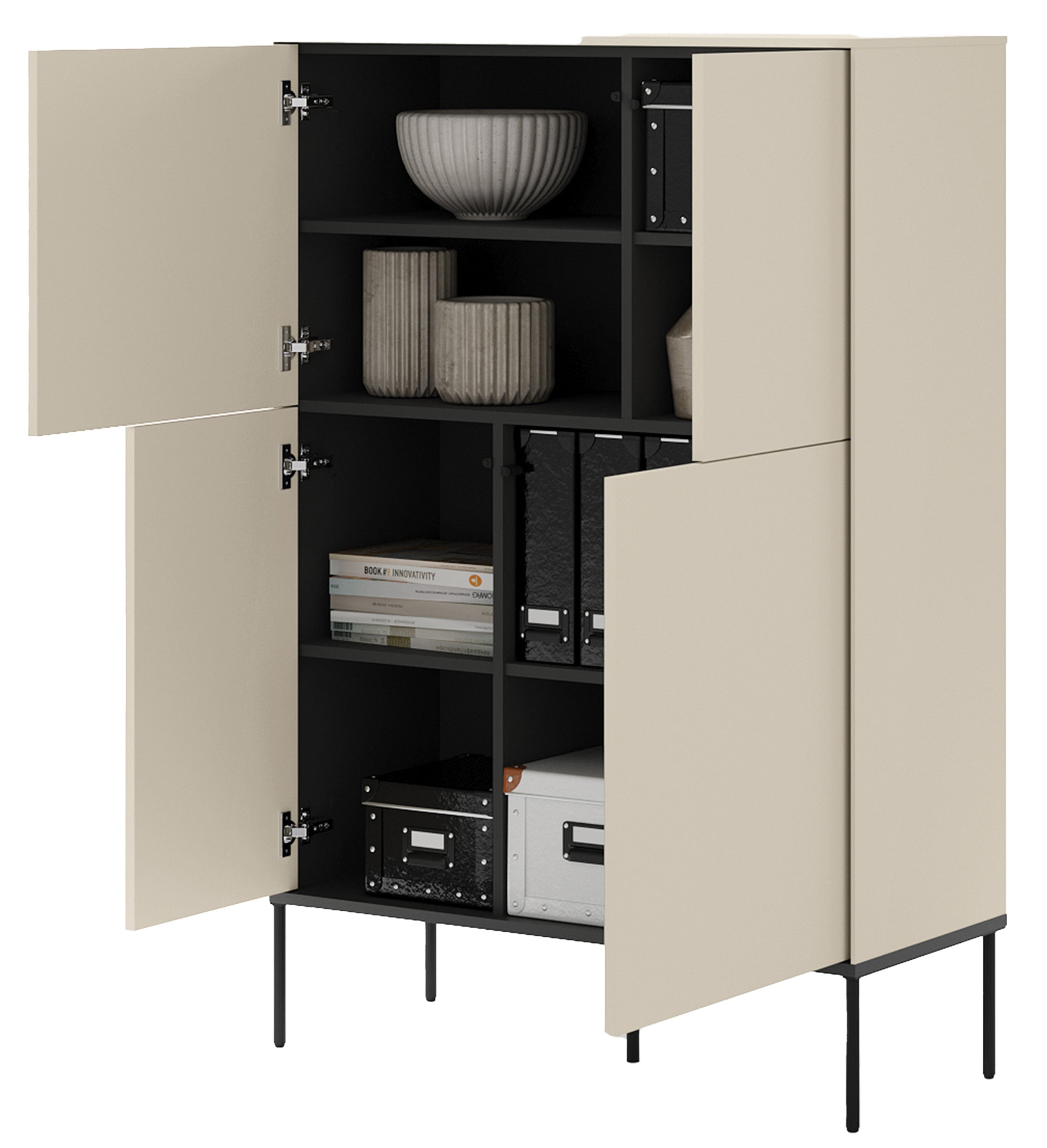 selsey-bellezo-viert-rige-kommode-95-cm-creme-mit-push-open image 6
