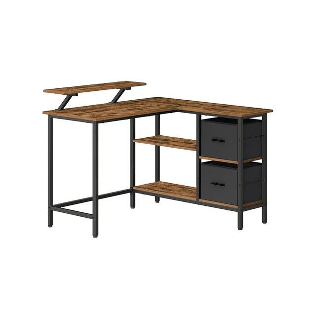 vasagle-l-f-rmiger-schreibtisch-mit-2-schubladen-eckschreibtisch-f-r-b-ro image 1