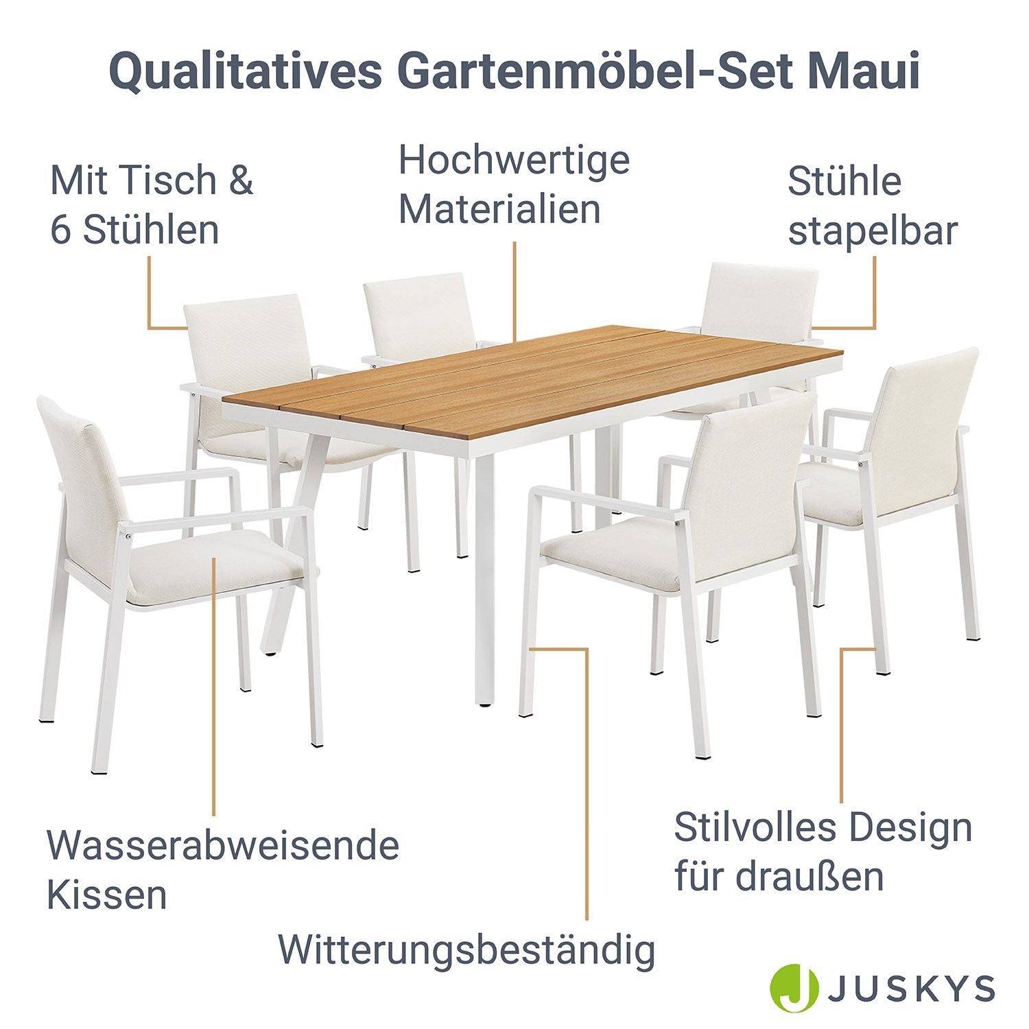 juskys-maui-premium-gartenm-bel-set-f-r-6-personen-beige-tisch-6-st-hle image 2