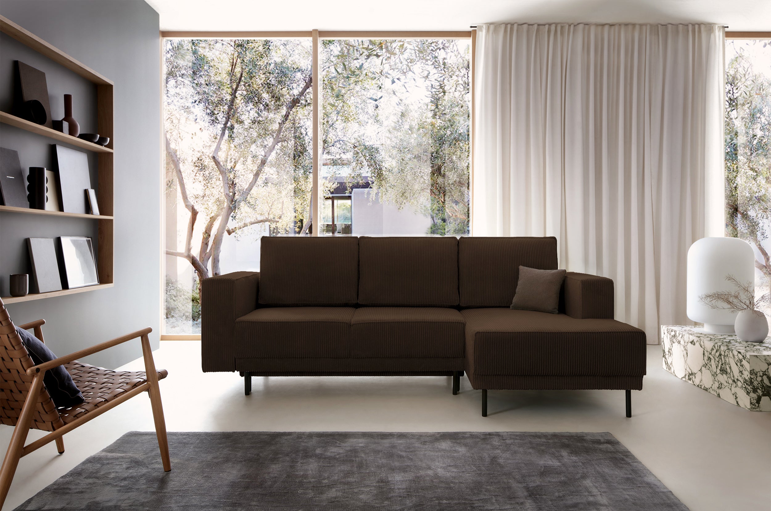 selsey-rodario-mini-ecksofa-mit-schlaffunktion-l-form-rechts-mit-stauraum-dunkel image 2