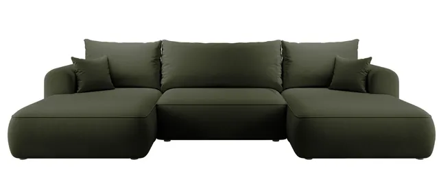 selsey-ovo-ecksofa-u-f-rmig-mit-schlaffunktion-und-stauraum-olivgr-ner-samt image 1