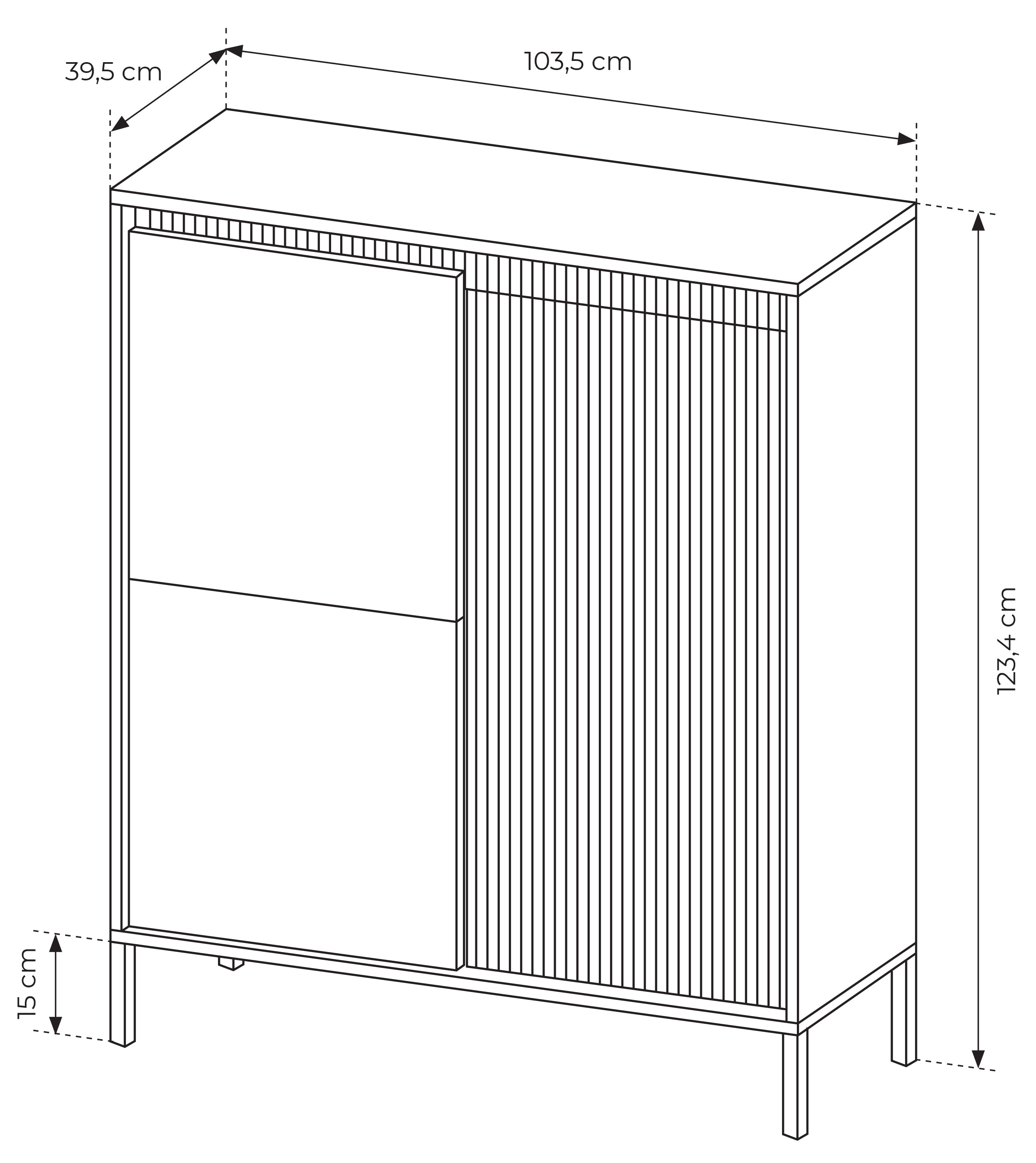 selsey-falsetto-hohe-kommode-104-cm-schwarz-3-t-ren-mit-rillenfront image 8
