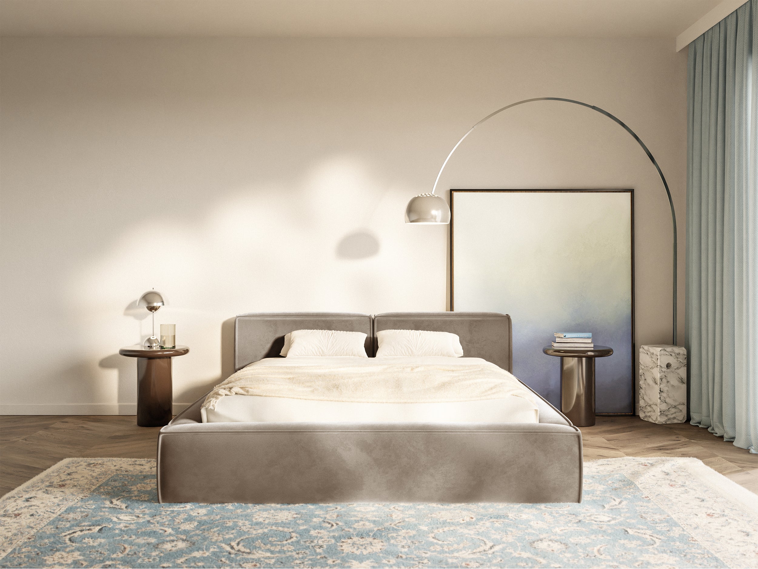 selsey-tilves-slim-low-polsterbett-140x200-cm-mit-stauraum-hellbrauner-samt-meta image 3