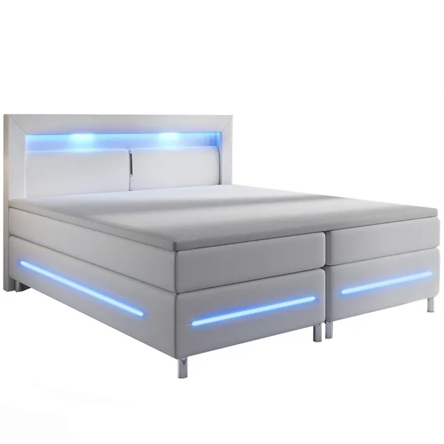 juskys-boxspringbett-norfolk-140x200-cm-kunstleder-wei image 1