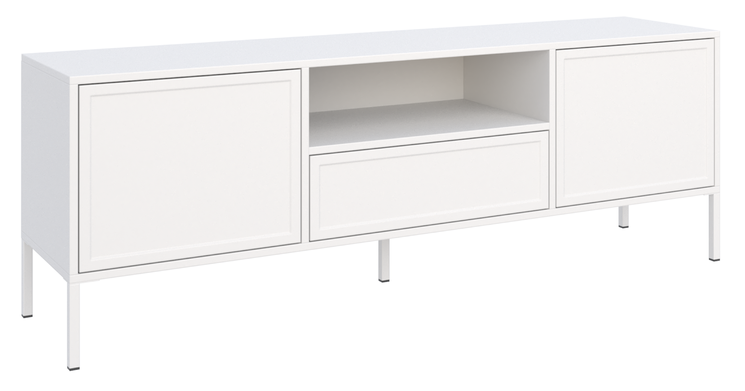 selsey-velveto-tv-schrank-160-cm-zweifl-gelig-mit-schublade-und-nische-wei image 1
