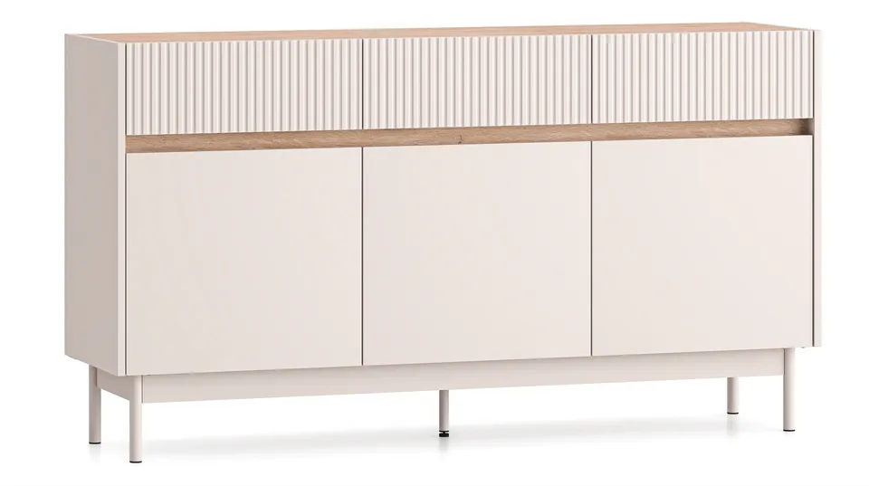 selsey-dunea-dreht-r-kommode-mit-3-schubladen-154-cm-kaschmir-eiche image 1