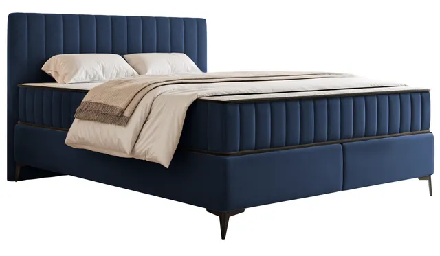 selsey-mufasso-kontinentalbett-160x200-cm-mit-stauraum-marineblauer-velours image 1