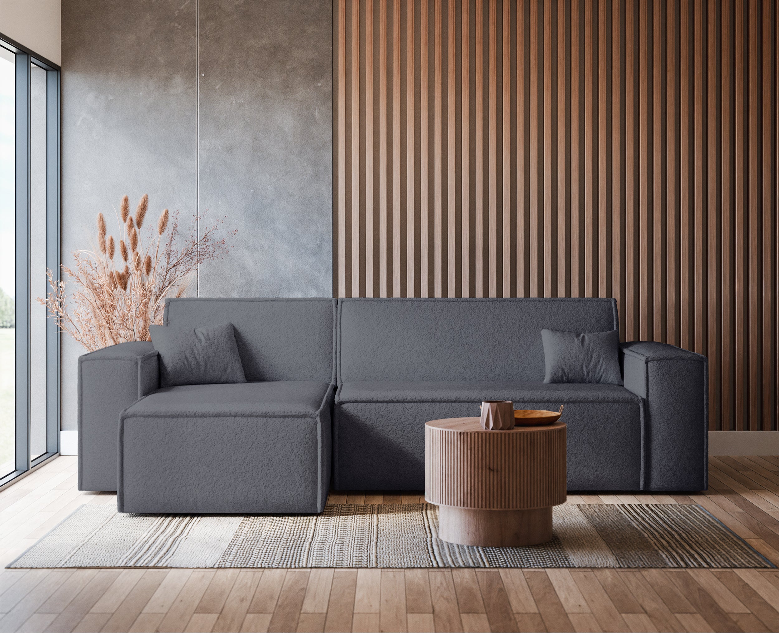selsey-scarlo-ecksofa-mit-schlaffunktion-universell-l-form-dunkelgrauer-boucl-mi image 2