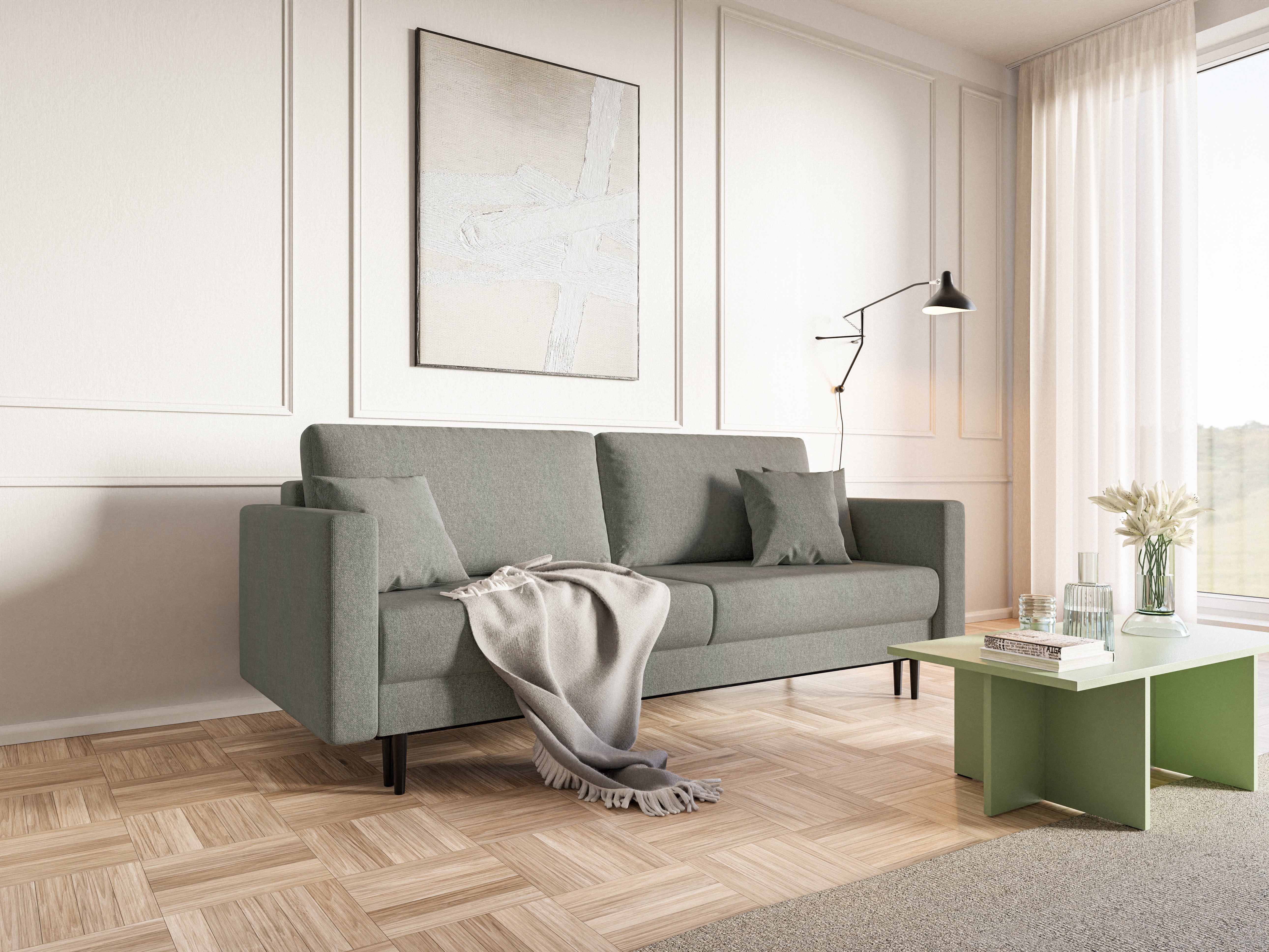 selsey-valico-ausziehbares-dreisitzer-sofa-grau-chenille-schwarze-beine image 8