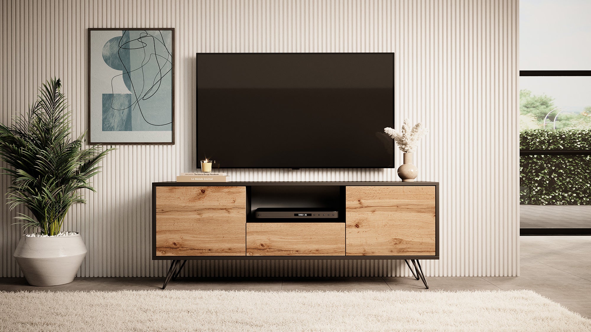 selsey-tv-schrank-ploystea-137-cm-schwarz-wotan-eiche image 7