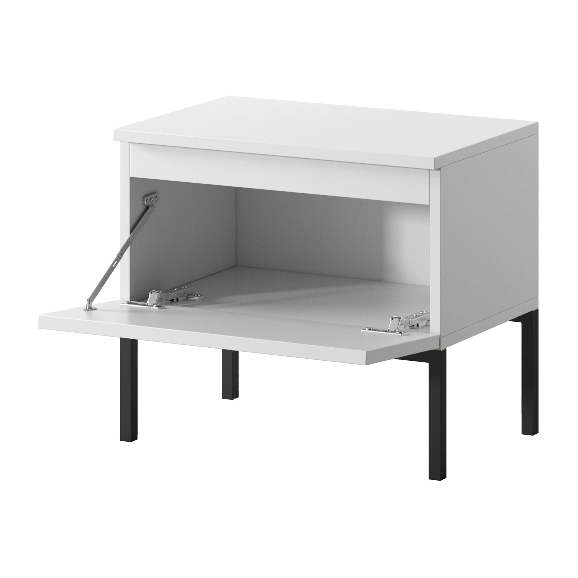 selsey-bemmi-nachttisch-wei-mit-schwarzen-metallbeinen image 4