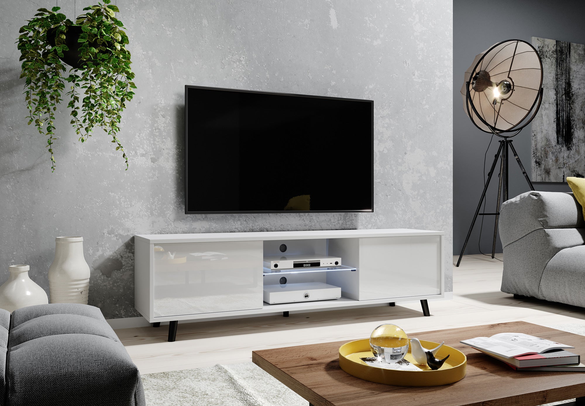 selsey-lefyr-tv-schrank-140-cm-mattwei-wei-hochglanz image 6