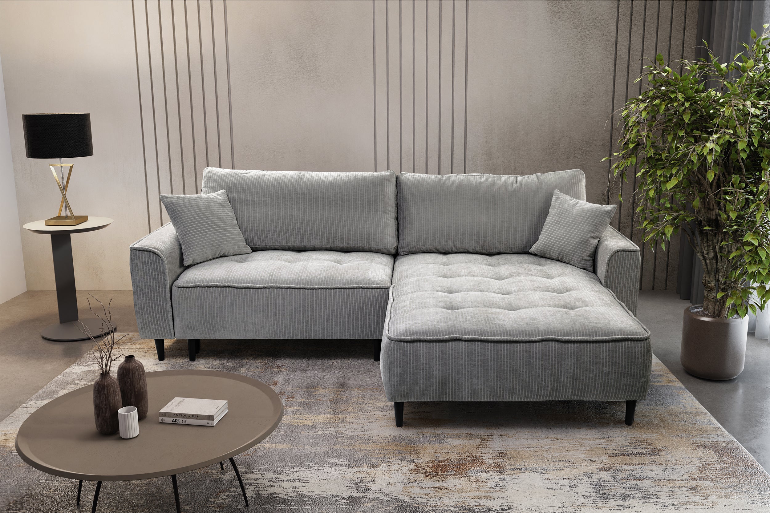 selsey-blues-ecksofa-l-f-rmig-rechts-mit-schlaffunktion-und-stauraum-grauer-cord image 2