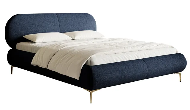 selsey-ovalle-gepolstertes-bett-160x200-cm-mit-stauraum-marineblau-metallrahmen- image 1