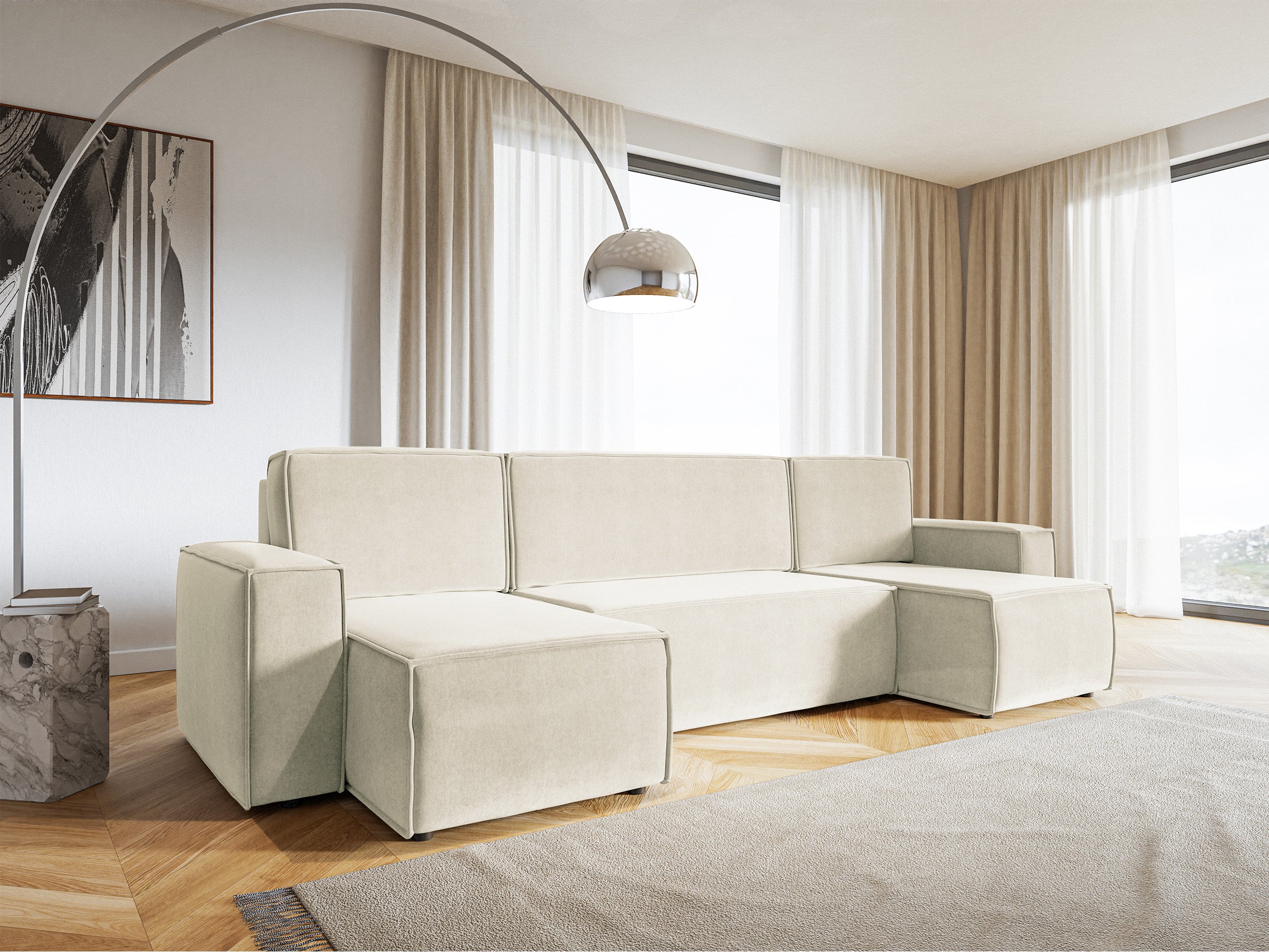 selsey-copertino-ecksofa-u-f-rmig-mit-schlaffunktion-und-stauraum-creme-samt image 3