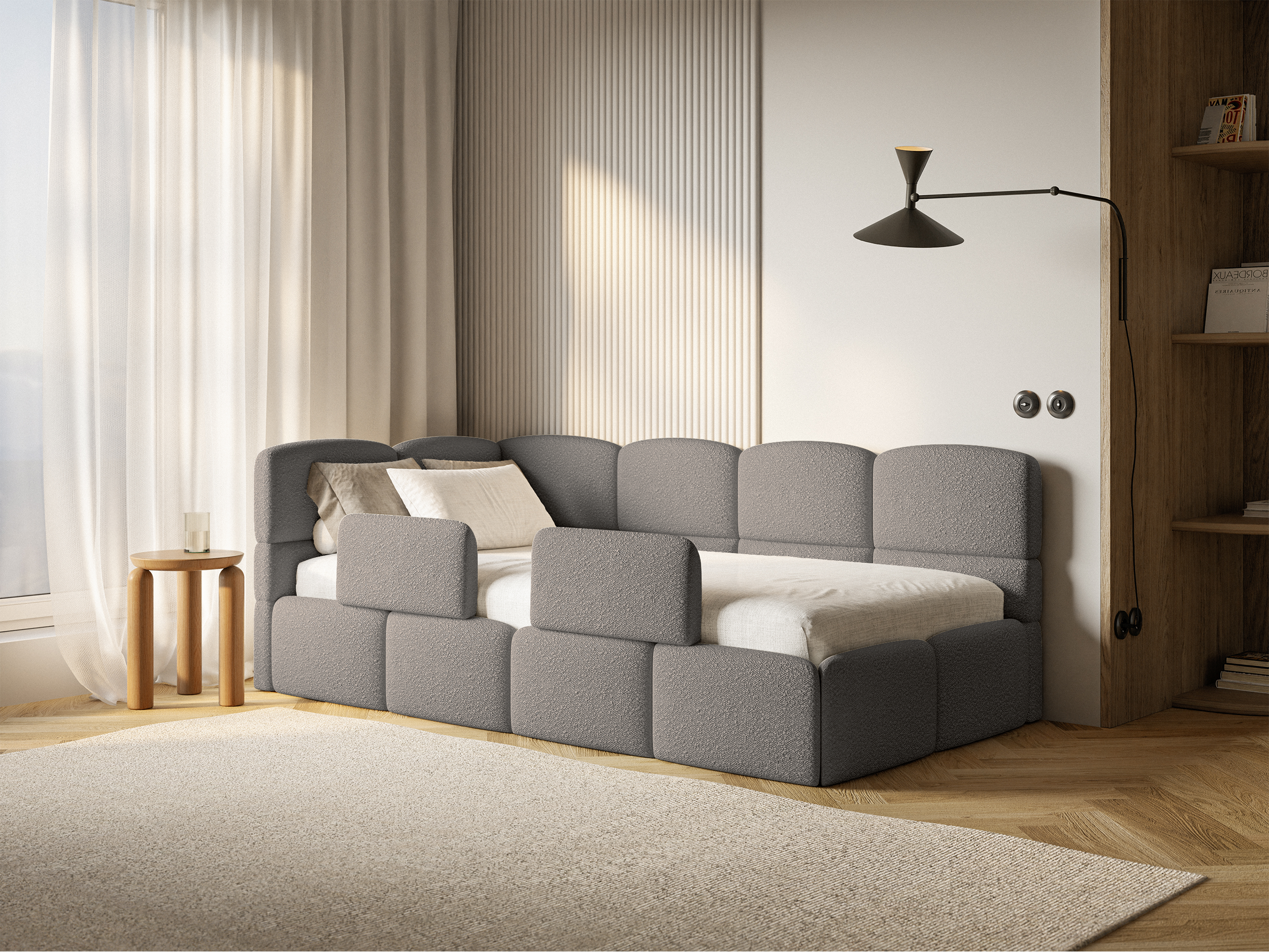 selsey-cloudy-jugendbett-90x200-cm-links-mit-matratze-und-stauraum-graue-boucl-g image 4