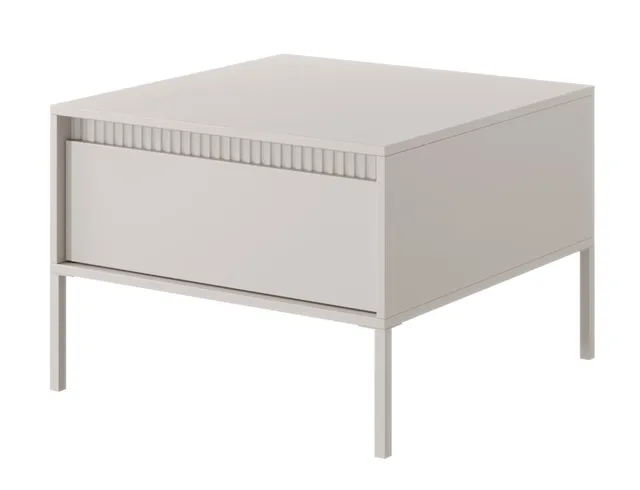 selsey-couchtisch-falsetto-68x68-cm-mit-schublade-beige-geriffelt image 1