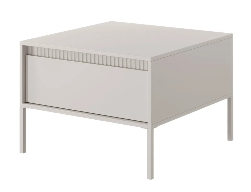 selsey-couchtisch-falsetto-68x68-cm-mit-schublade-beige-geriffelt image 1