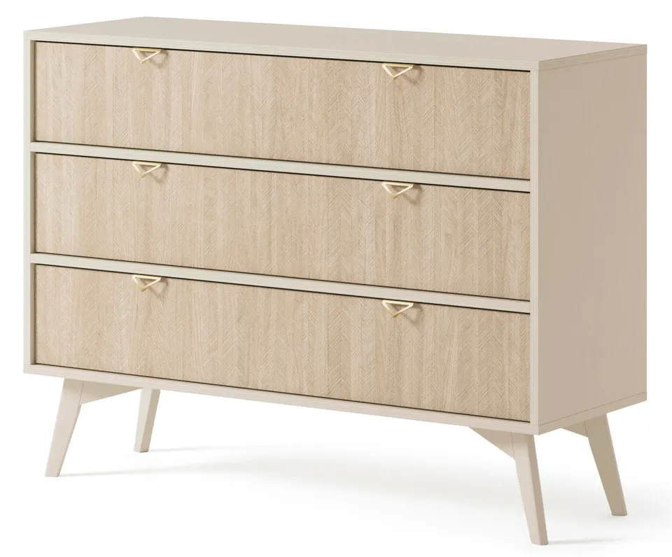 selsey-favoria-kommode-106-cm-beige-mit-schubladen-scandi-fischgr-t-und-goldenen image 1
