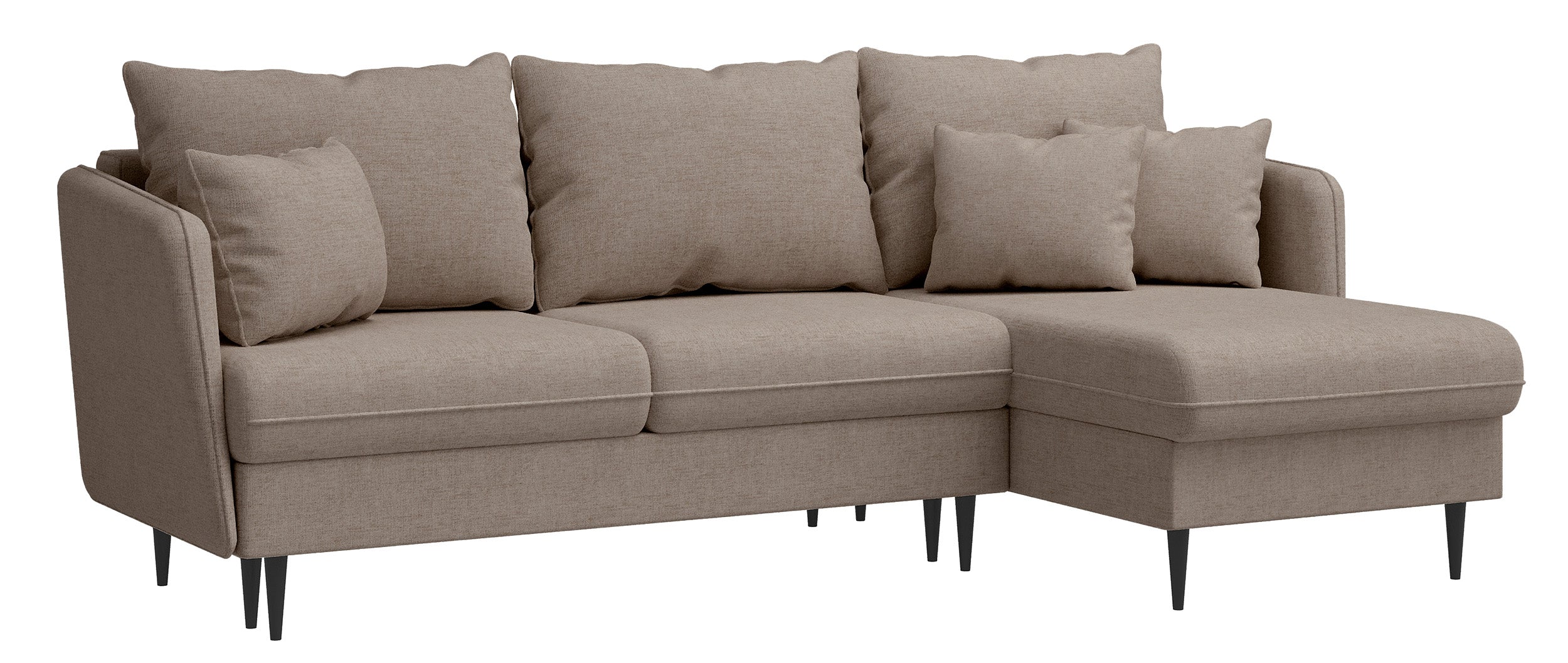selsey-volio-ecksofa-mit-schlaffunktion-l-form-beige-chenille-schwarze-beine image 1