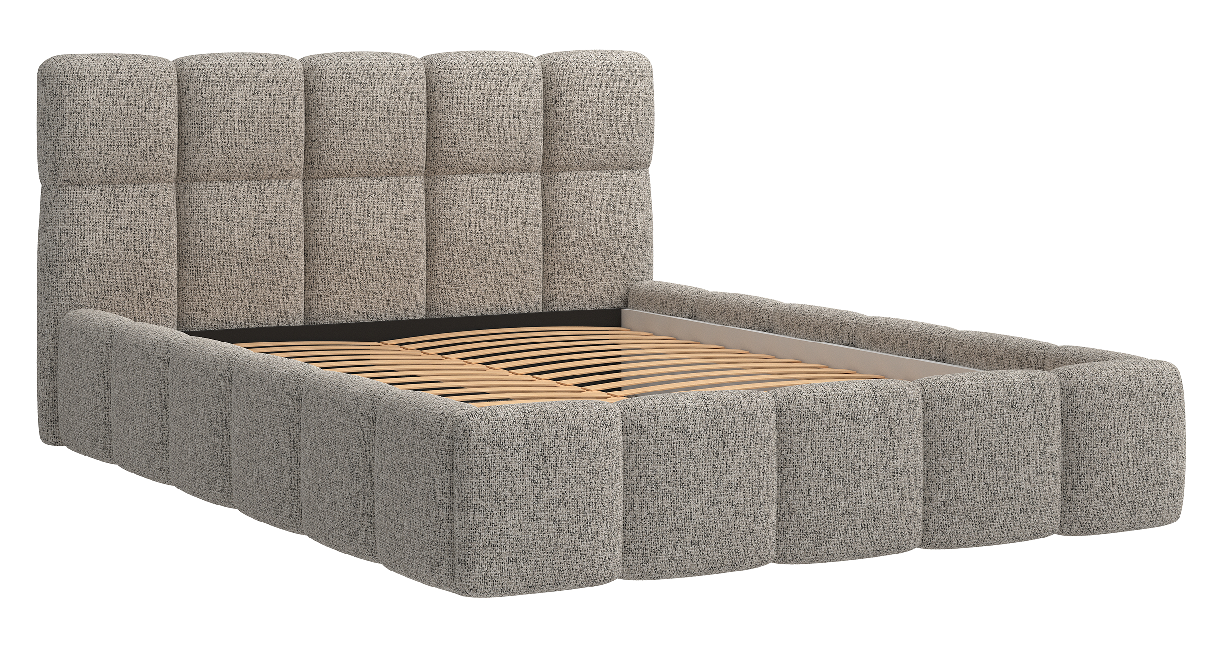 selsey-cloudy-polsterbett-160x200-cm-mit-stauraum-dunkelbeige-flechtoptik-metall image 6