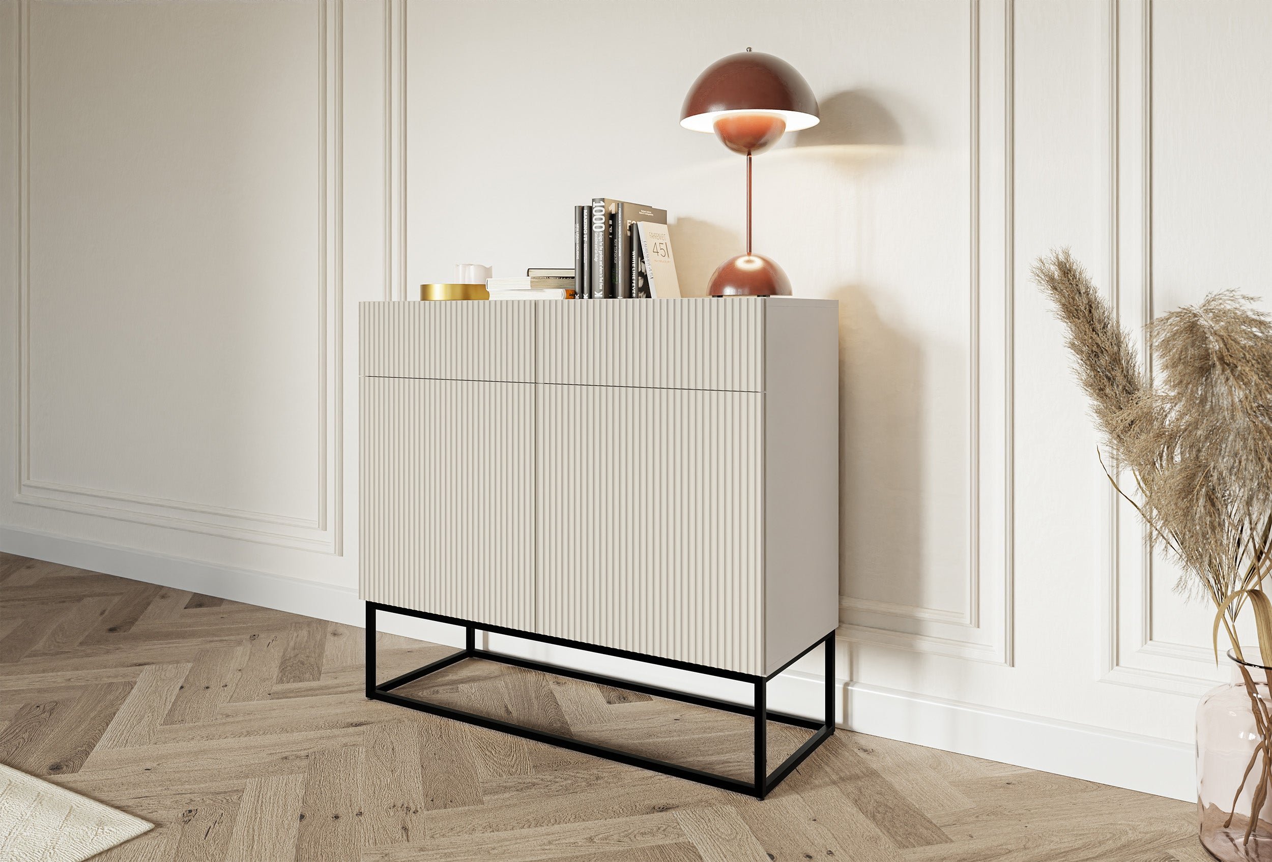 selsey-veldio-zweit-rige-kommode-100-cm-schwarz-mit-gefr-ster-front image 8