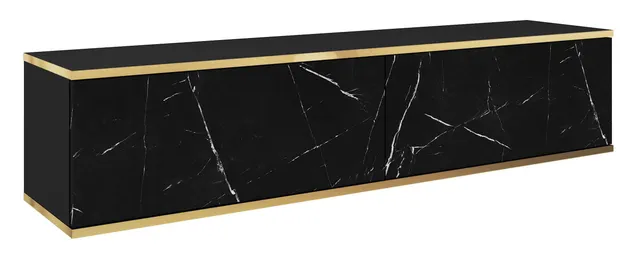 selsey-mucalma-tv-schrank-135-cm-schwarzer-marmor-mit-goldenen-eins-tzen image 1
