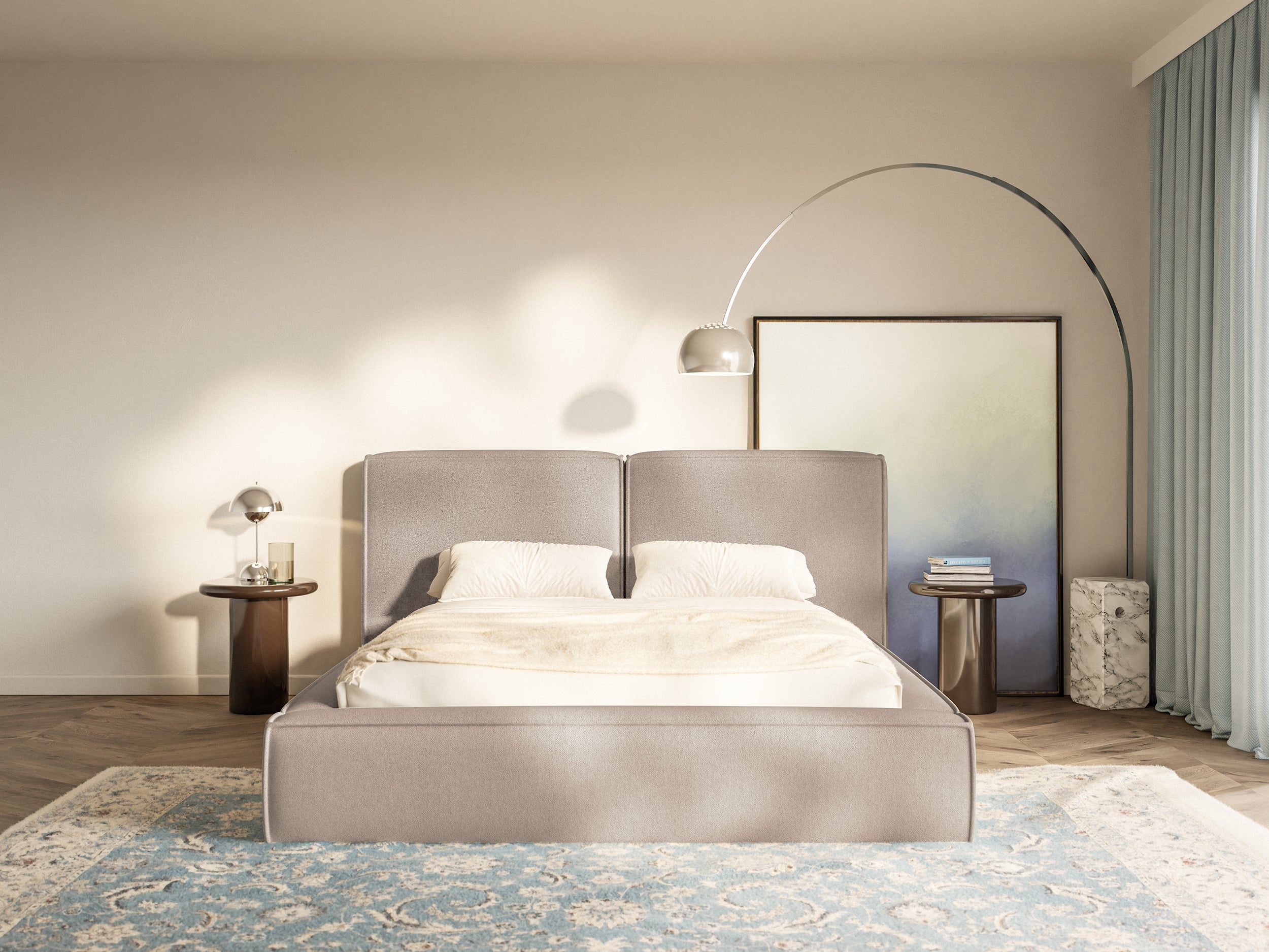 selsey-tilves-polsterbett-160x200-cm-mit-stauraum-metallrahmen-beige-chenille image 3