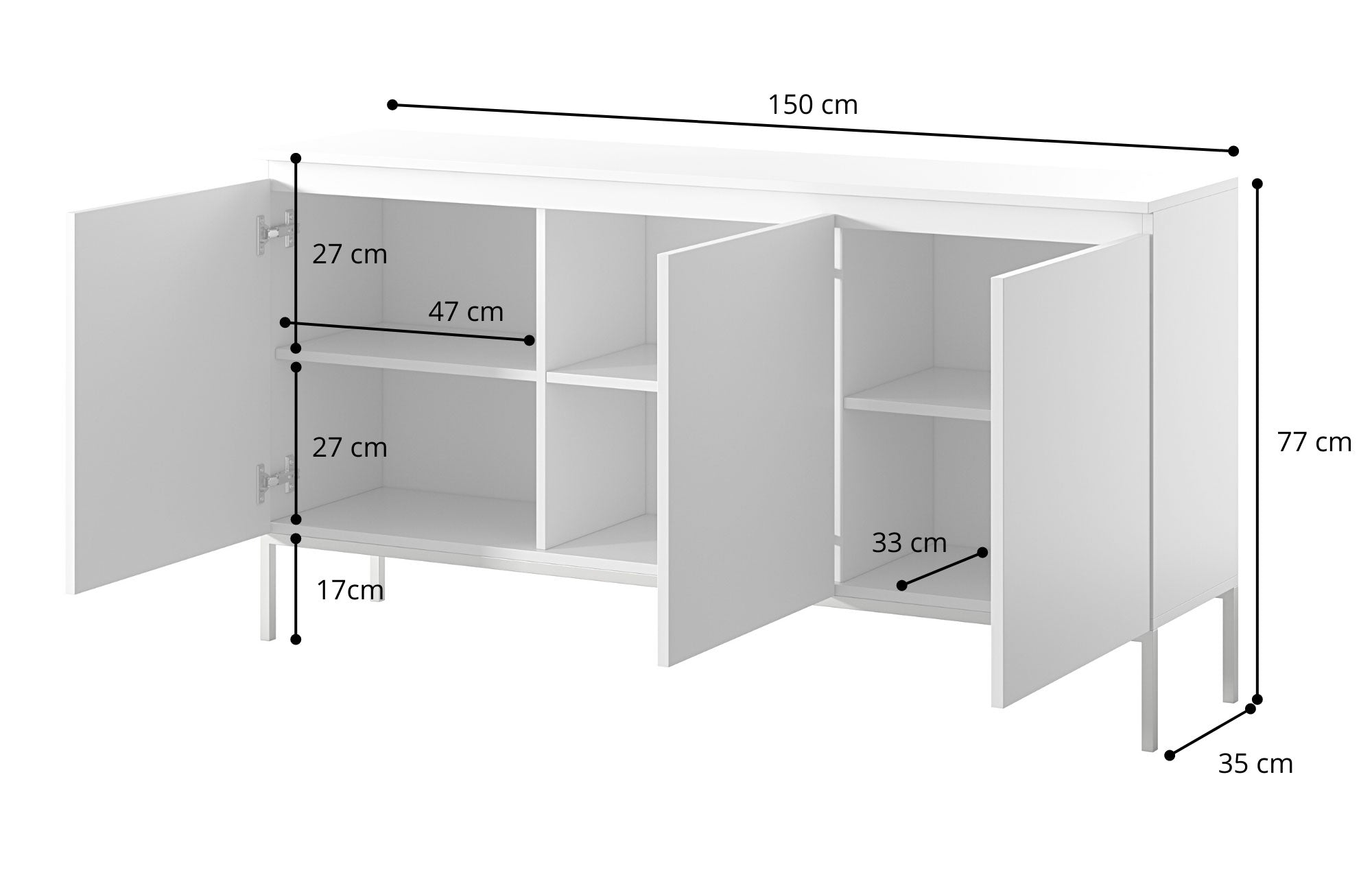 selsey-bemmi-dreht-r-kommode-150-cm-schwarz-mit-schwarzen-beinen image 8