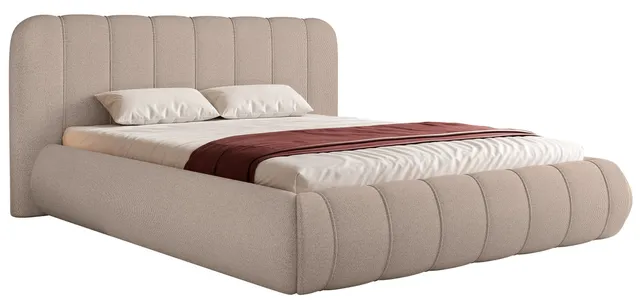 selsey-malunna-gepolstertes-bett-160x200-cm-mit-stauraum-hellgraubeige-chenille- image 1