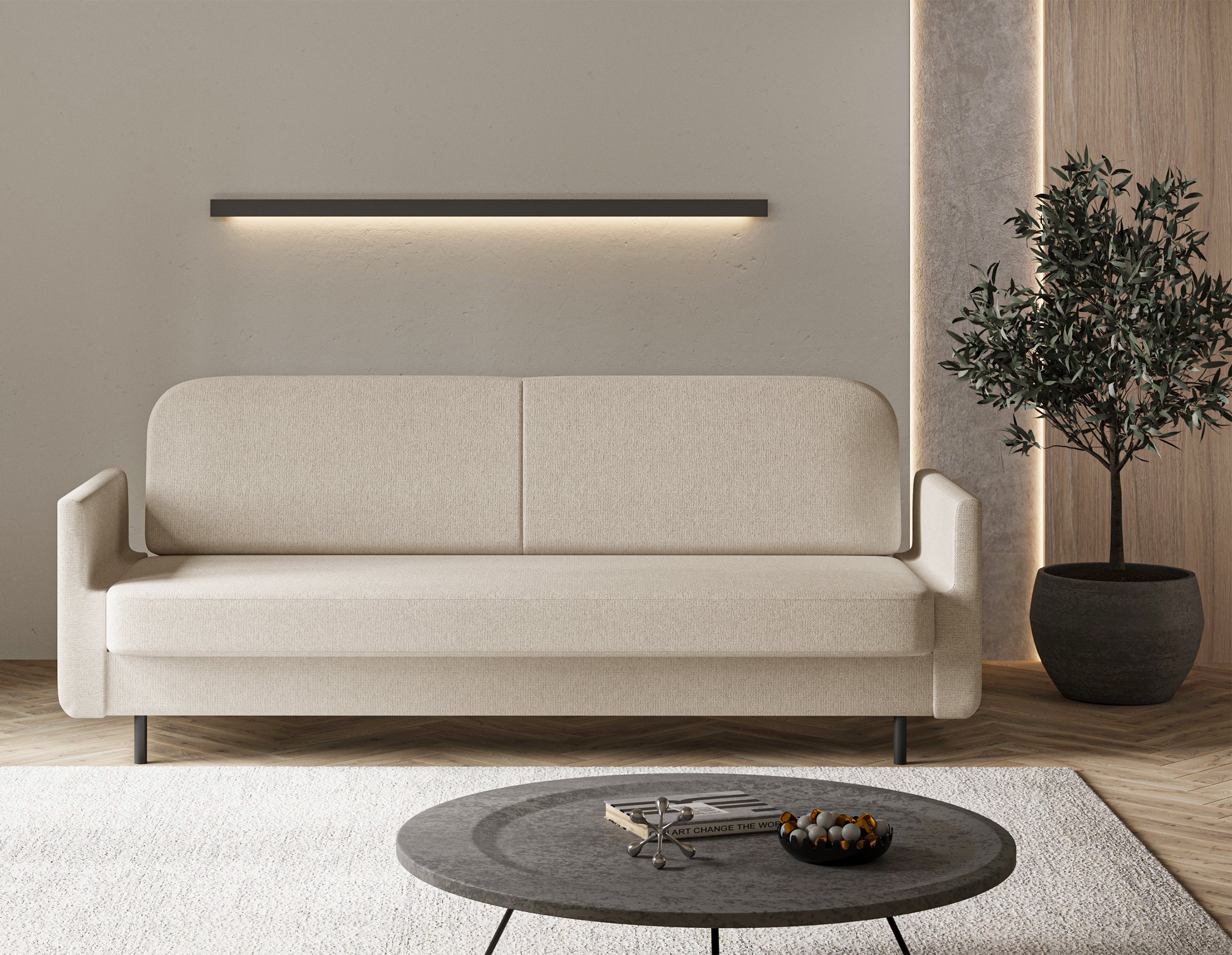 selsey-ovelio-3-sitzer-ausziehsofa-hellbeige-hydrophobes-chenille-mit-schlaffunk image 4