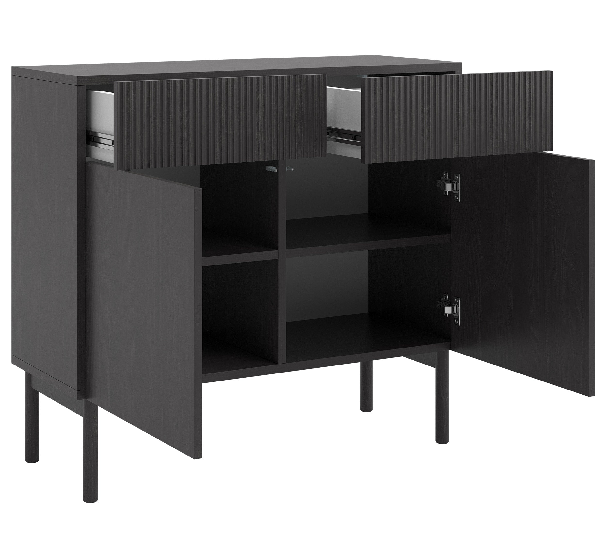 selsey-nolie-kommode-100-cm-mit-2-t-ren-und-2-schubladen-portland-esche-schwarz image 7