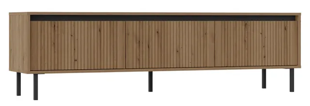 selsey-osaka-tv-schrank-3-schubladen-gerillte-fronten-179-cm-eiche-evoke-schwarz image 1