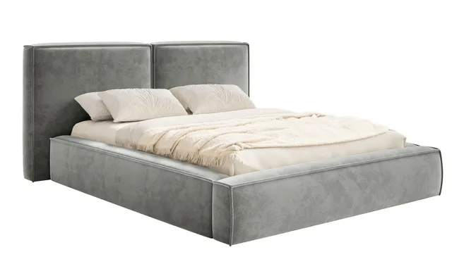 selsey-polsterbett-tilves-200x200-cm-mit-stauraum-metallrahmen-grauer-samt image 1