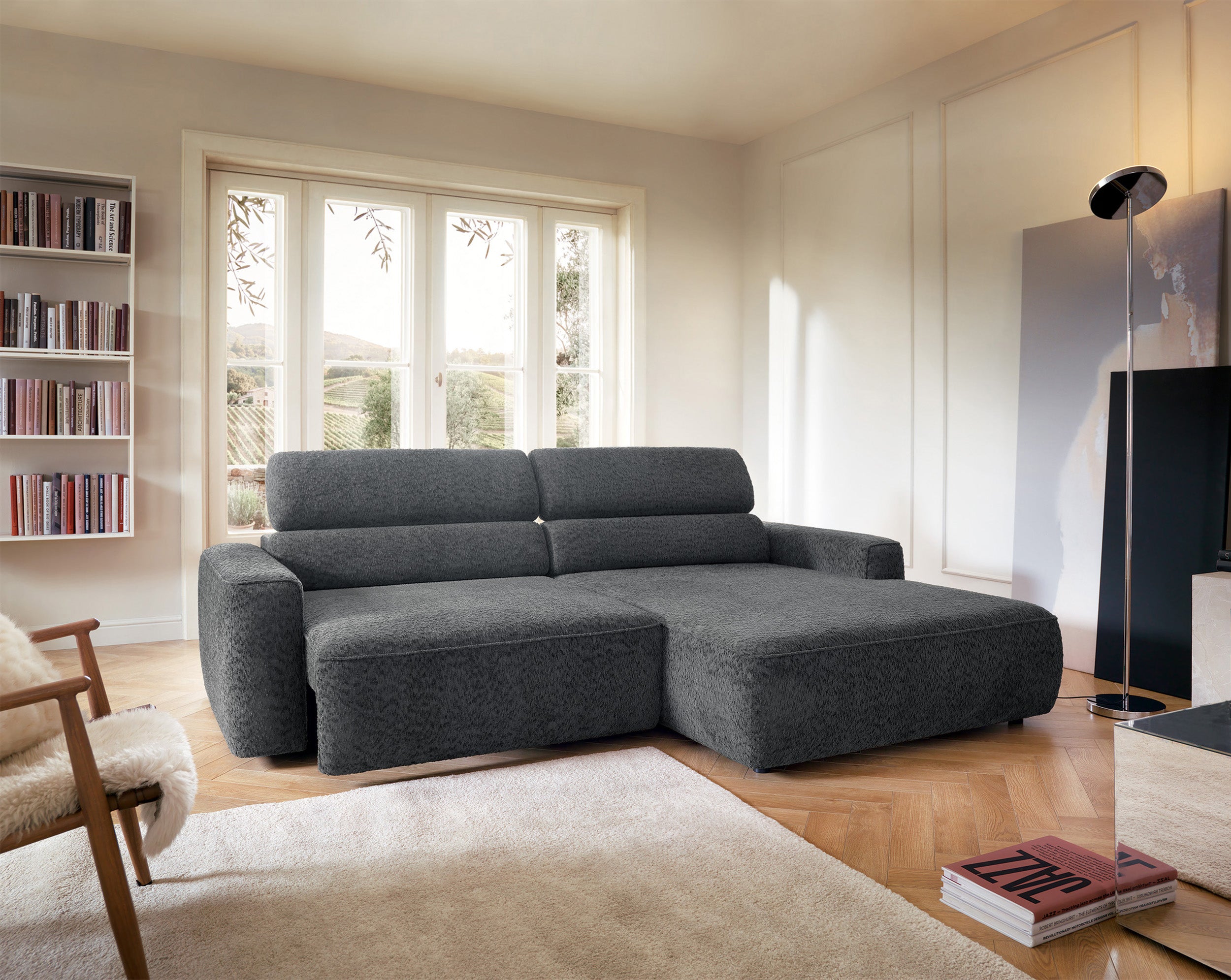 selsey-fando-ecksofa-l-form-rechts-mit-elektrisch-ausziehbarer-sitzfl-che-dunkel image 3