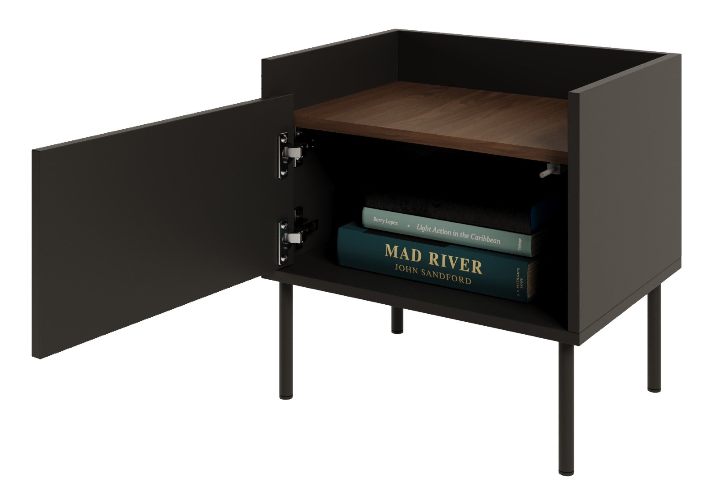 selsey-tovi-nachttisch-mit-einer-t-r-50-cm-schwarz-wisconsin-nussbaum image 2
