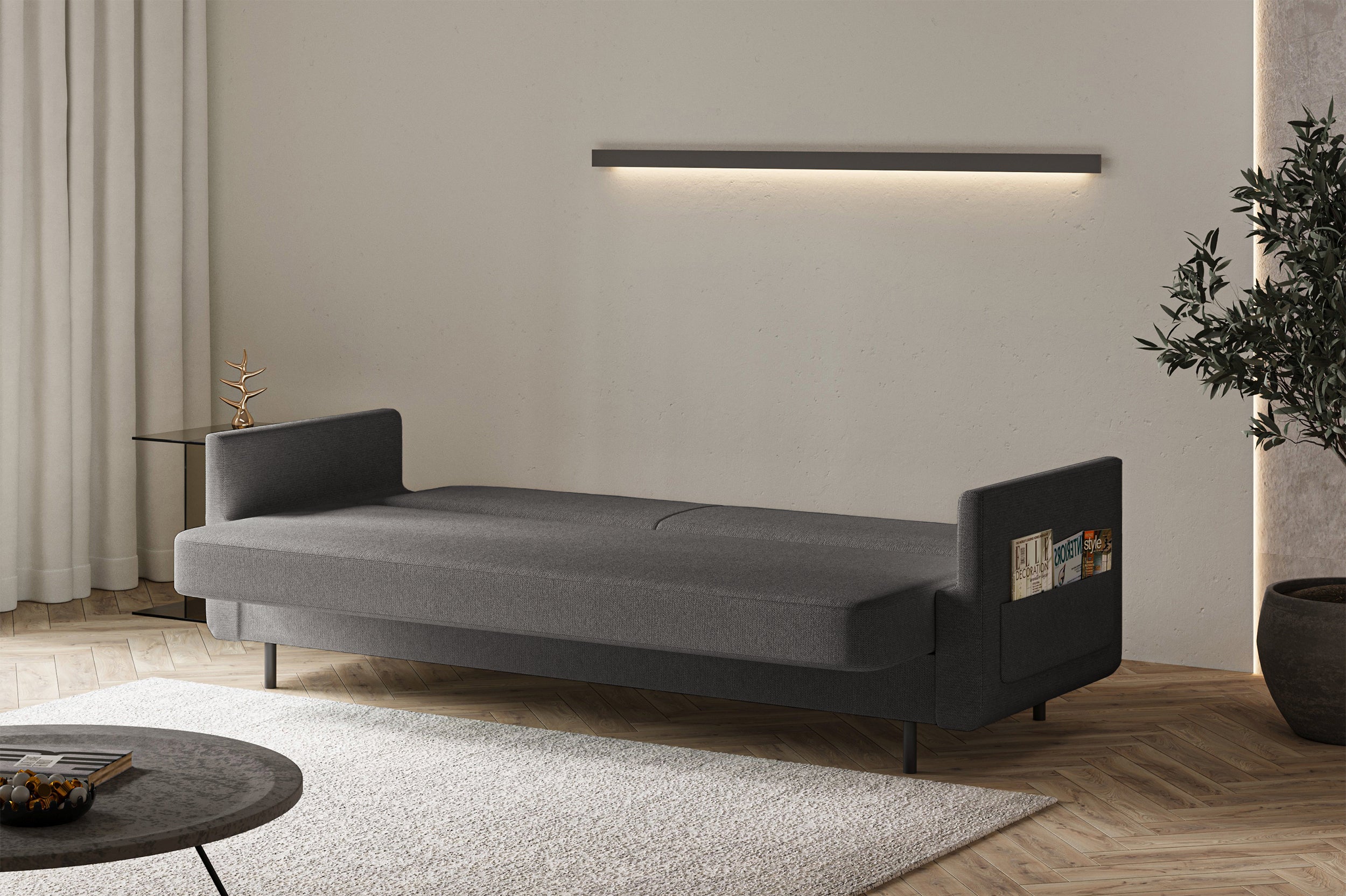 selsey-ovelio-dreisitzer-sofa-ausklappbar-grau-hydrophober-chenille-stoff image 3