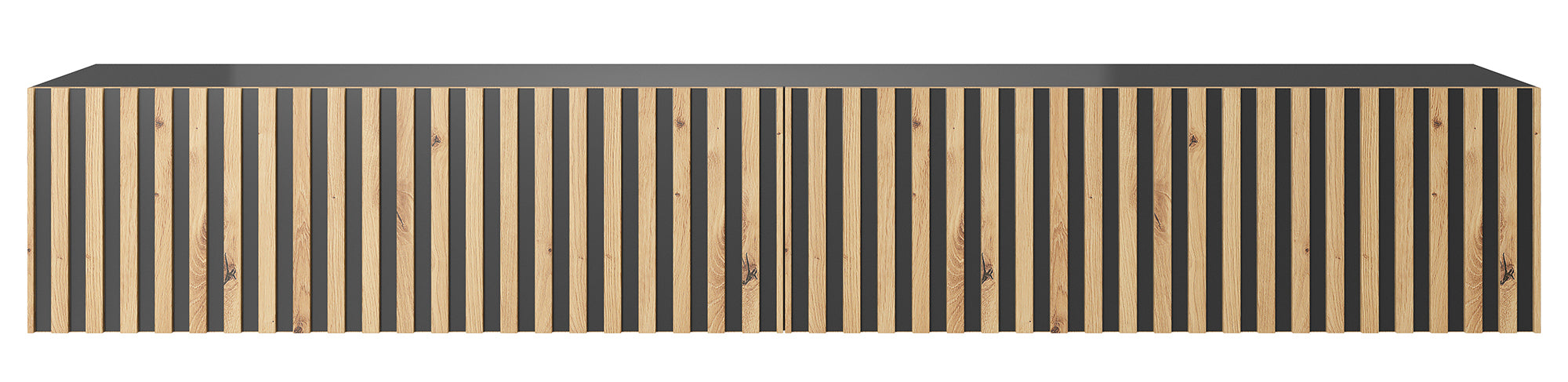 selsey-telire-tv-schrank-175-cm-schwarz-mit-lamellenfront-artisan-eiche image 6