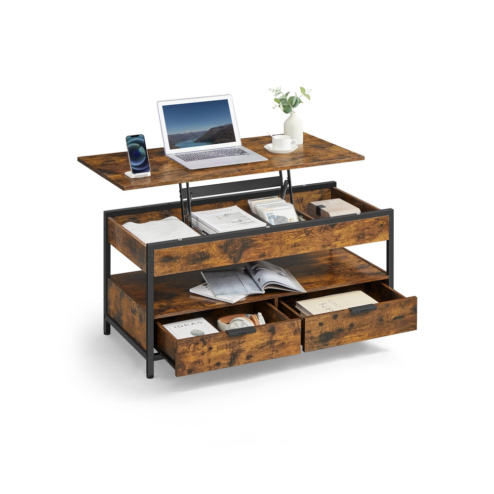 vasagle-couchtisch-mit-schubladen-couchtisch-f-r-wohnzimmer image 1