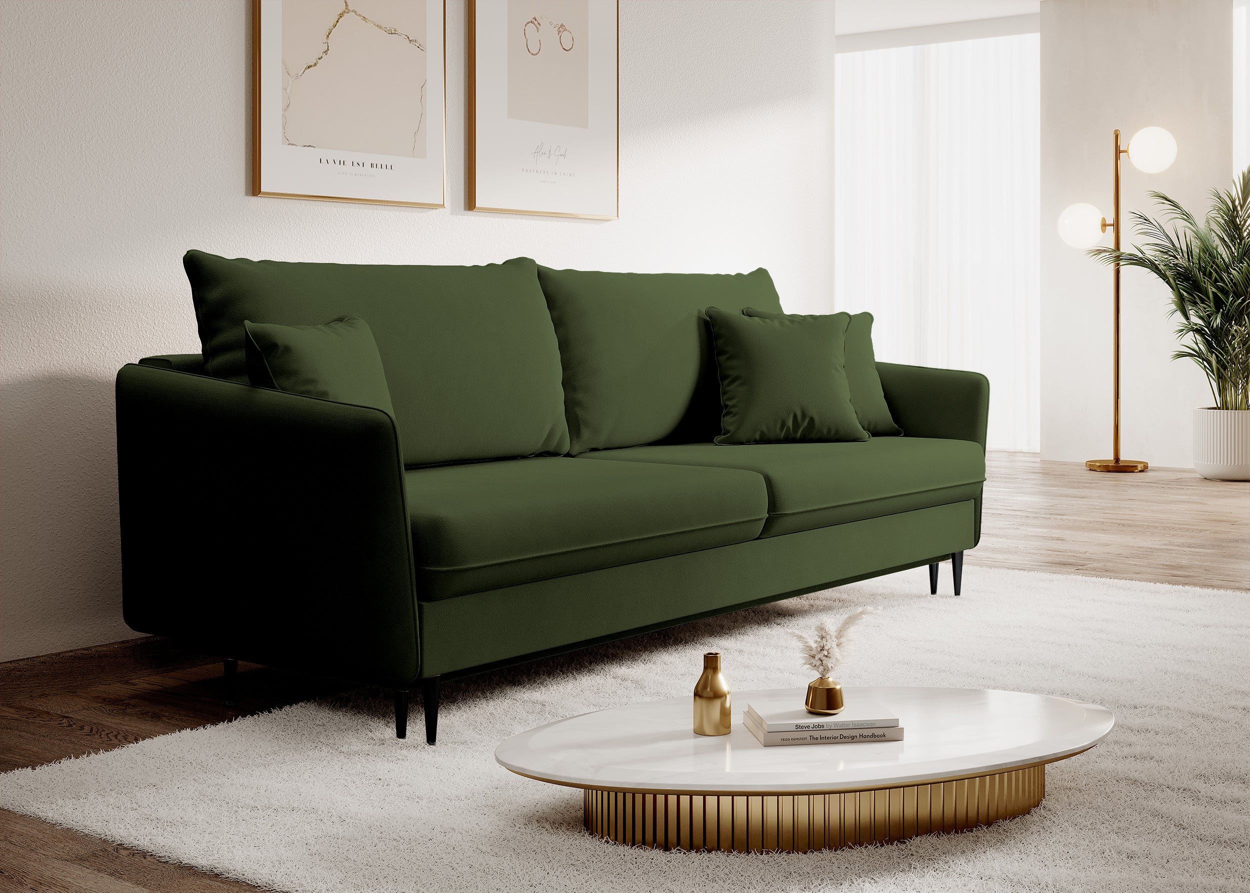 selsey-volio-dreisitziges-schlafsofa-olivgr-ner-samt-wasserabweisend-schwarze-be image 7