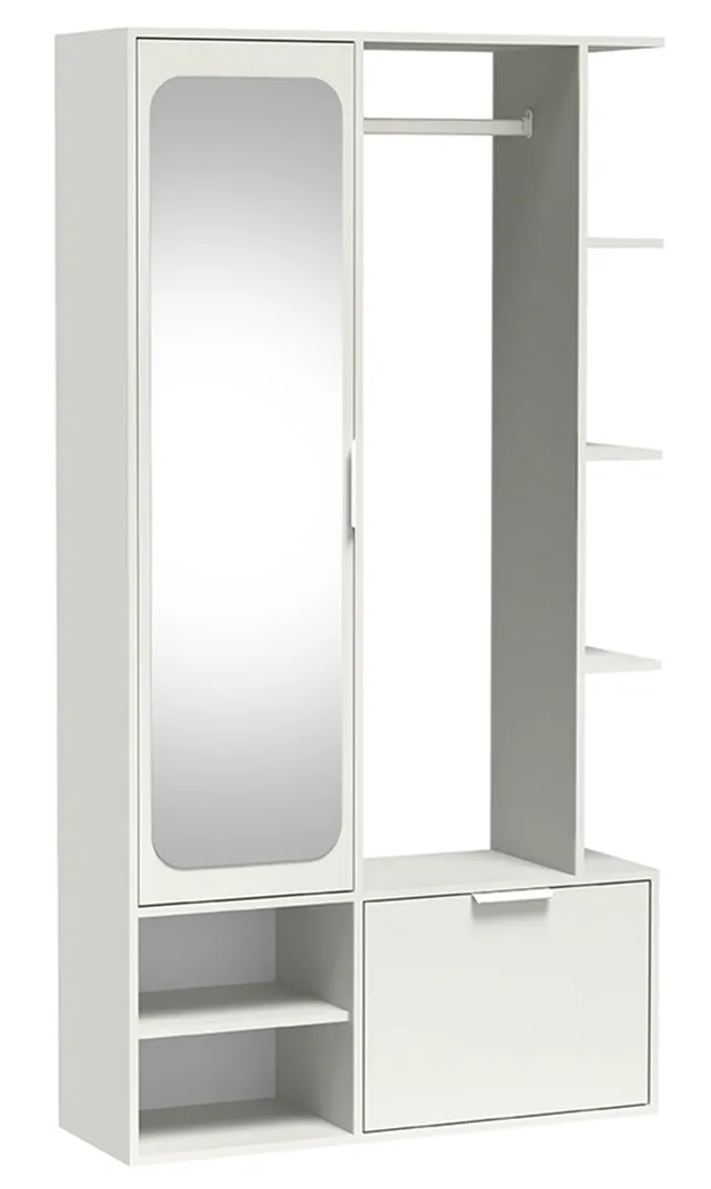 selsey-nala-flur-set-mit-spiegel-und-100-cm-kleiderstange-alpenwei image 1