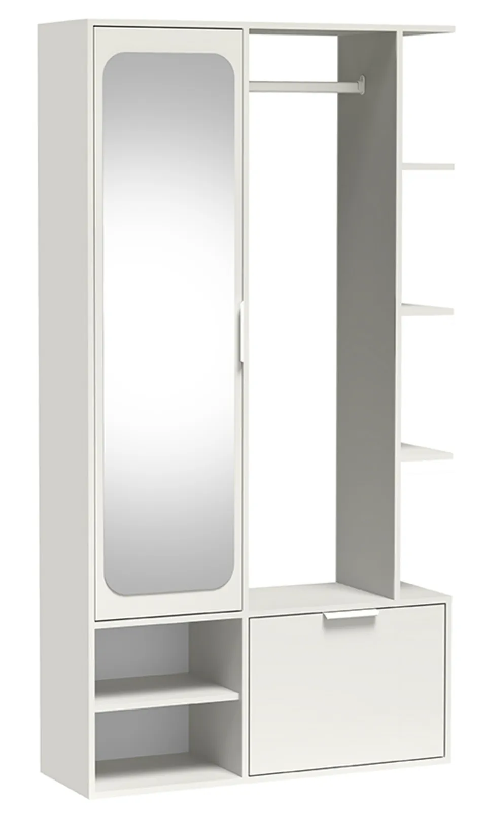 selsey-nala-flur-set-mit-spiegel-und-100-cm-kleiderstange-alpenwei image 1
