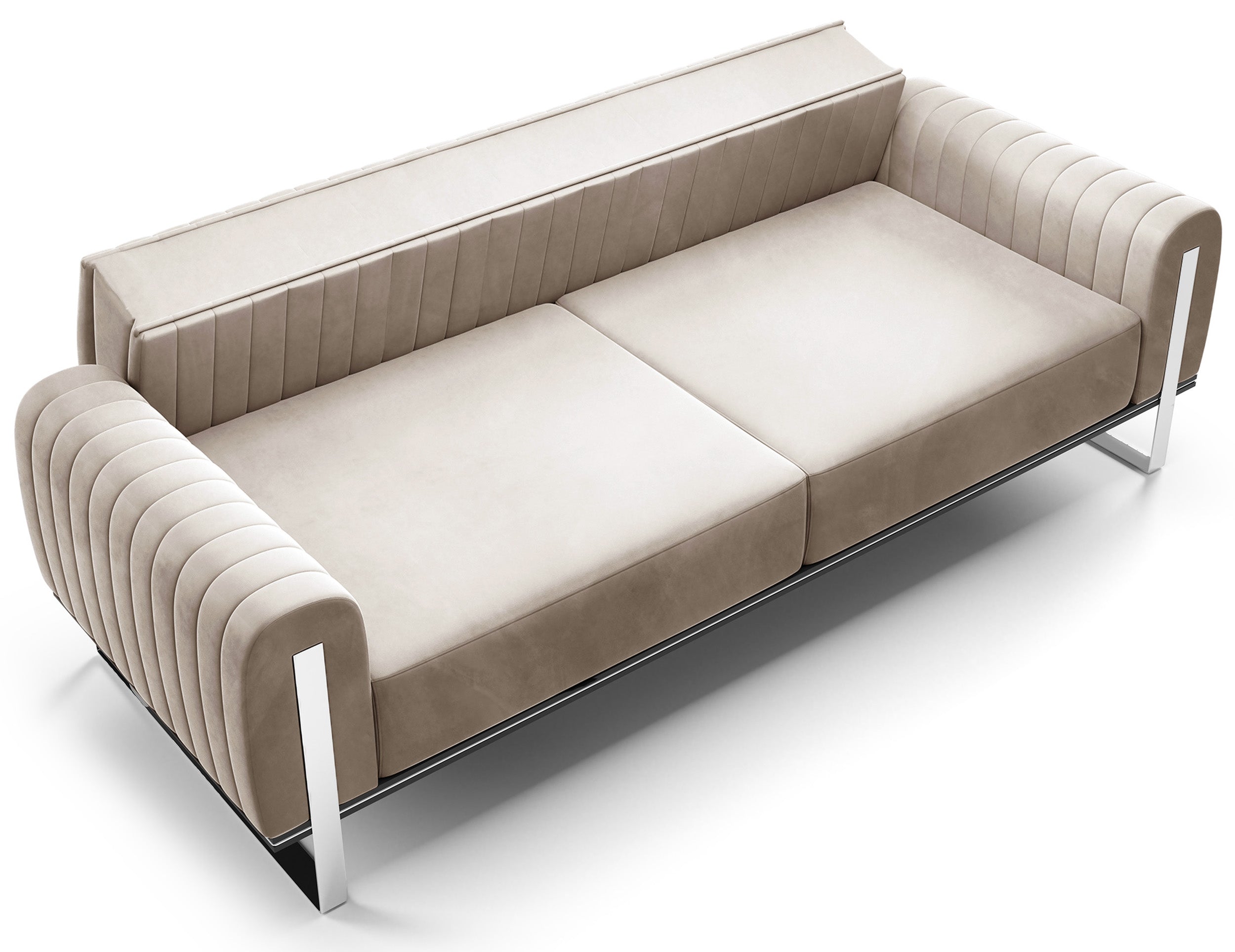 selsey-parissa-dreipersonen-sofa-hellbeiger-samt-mit-chrombeinen image 5