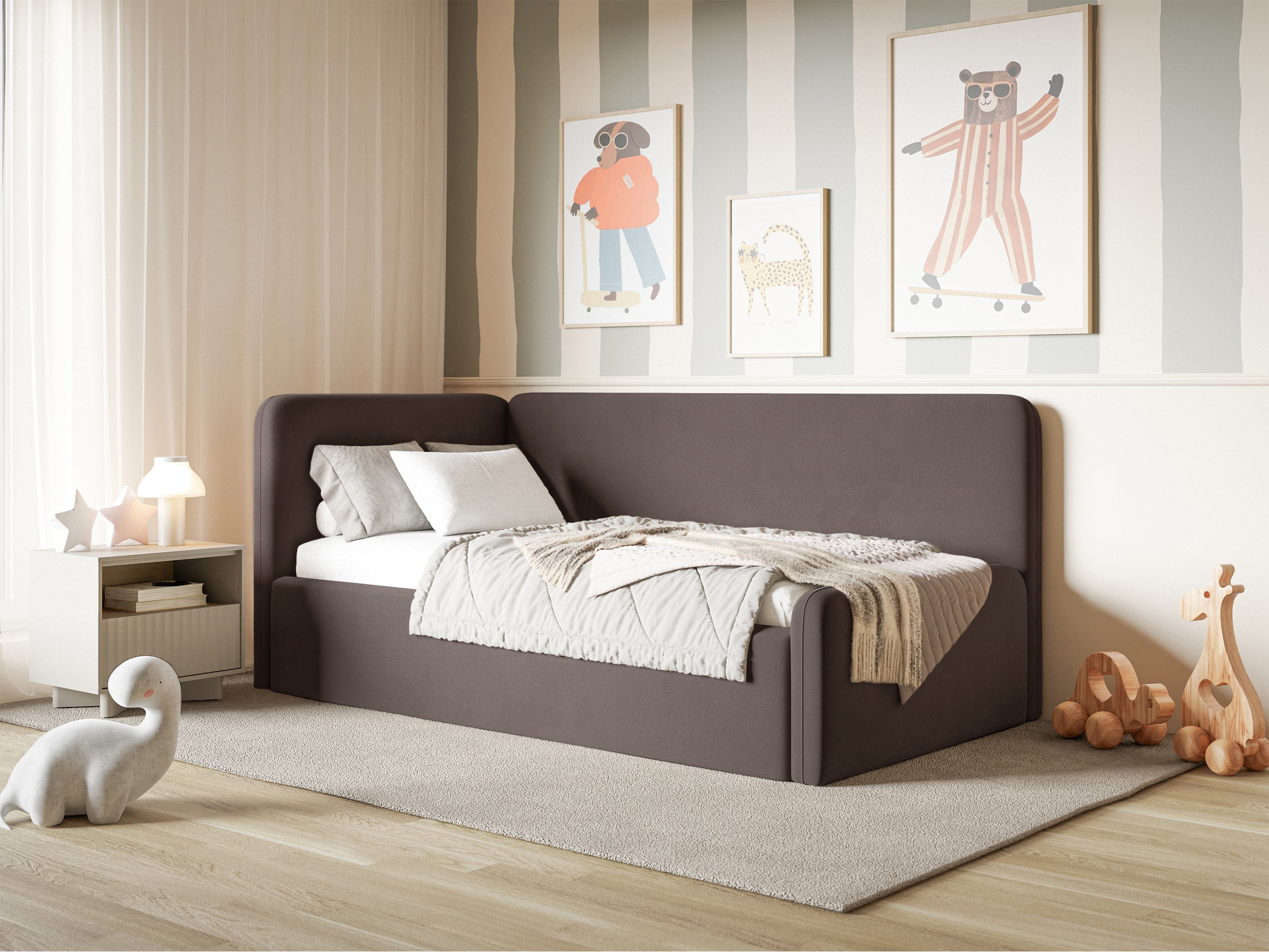 selsey-fanklo-jugendbett-90x200-cm-linksseitig-mit-stauraum-brauner-velours image 2