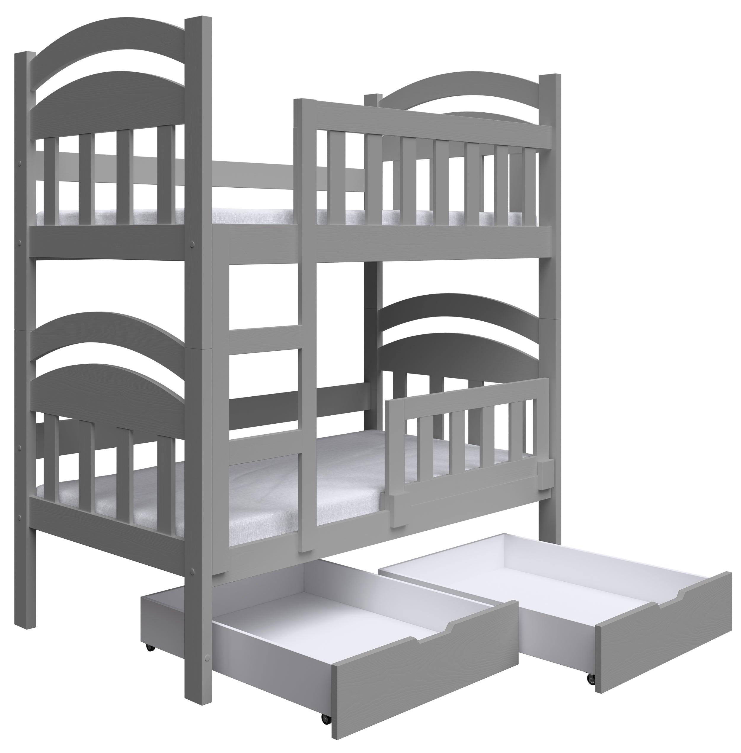 selsey-dopio-etagenbett-90x200-cm-mit-matratzen-und-schubladen-grau image 1