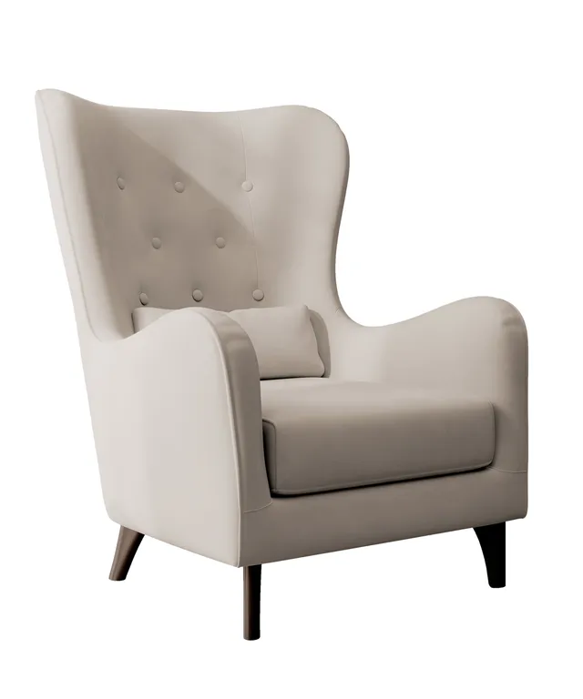 selsey-calmino-relaxsessel-helles-beige-wasserabweisender-samt-wenge-beine image 1