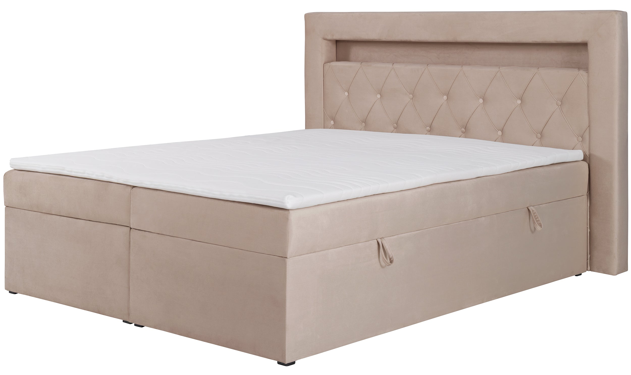 selsey-goldess-kontinentalbett-140x200-cm-mit-stauraum-und-led-beiger-samt image 3