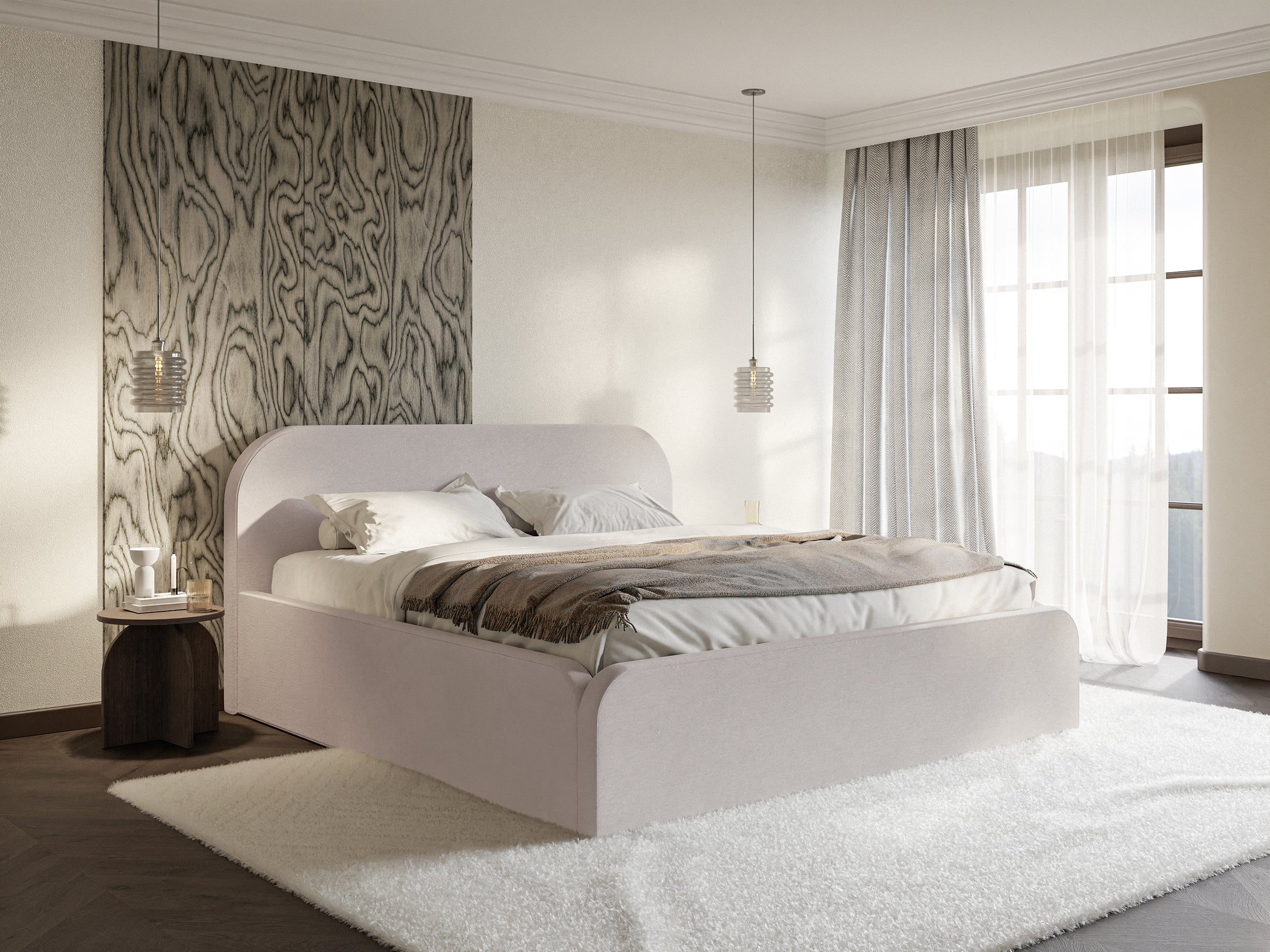 selsey-umike-gepolstertes-bett-140x200-cm-mit-stauraum-grau-beiger-velours-wasse image 2